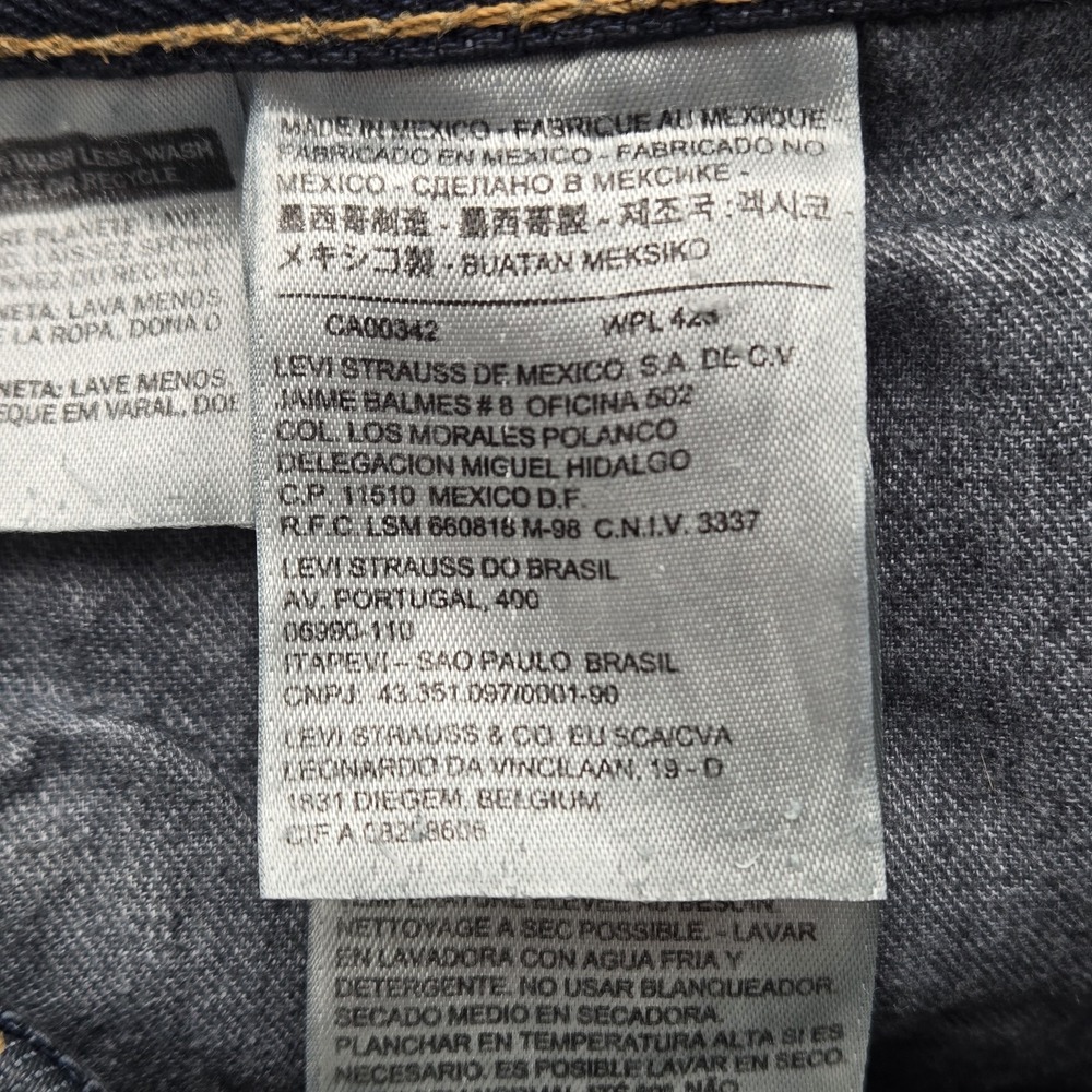 Levis 505 Jeans Mens Blue Denim Cotton Regular Fit Straight Distressed 36x30 - Picture 10 of 13